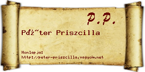 Péter Priszcilla névjegykártya